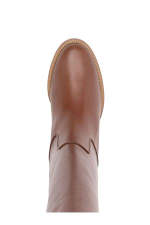 Brown calf leather boots VIA ROMA 15 | 3807NOCE